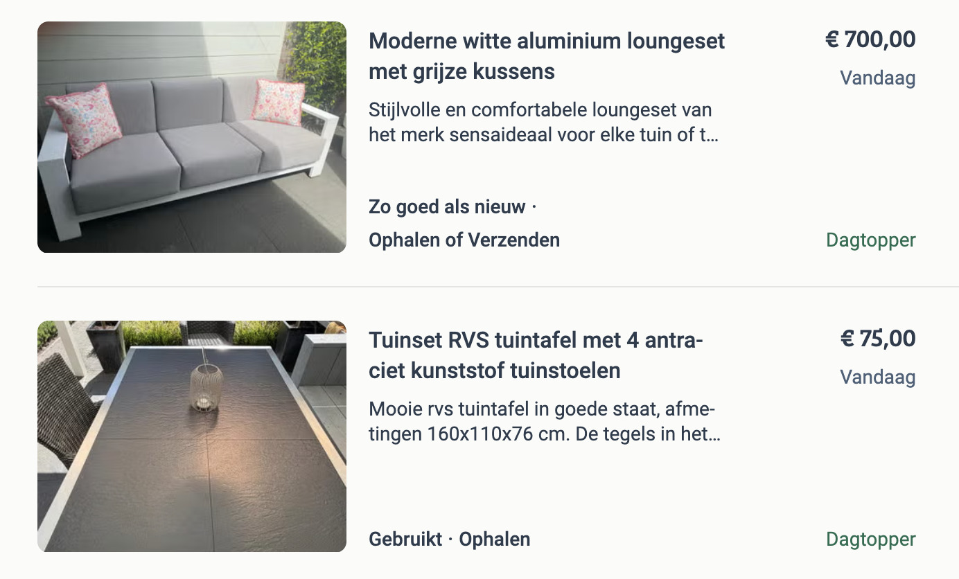 Lente is begonnen: Tuinsets zijn trending op Marktplaats – hét moment om de jouwe te verkopen